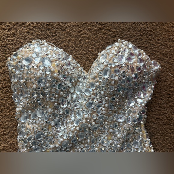 Jovani Sparkling Strapless Gown with Slit - Picture 10 of 16